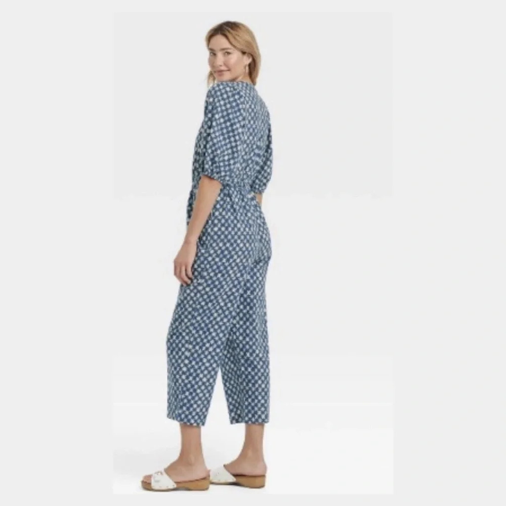 Universal Thread Blue Patterned Jumpsuit - Picture 2 of 8